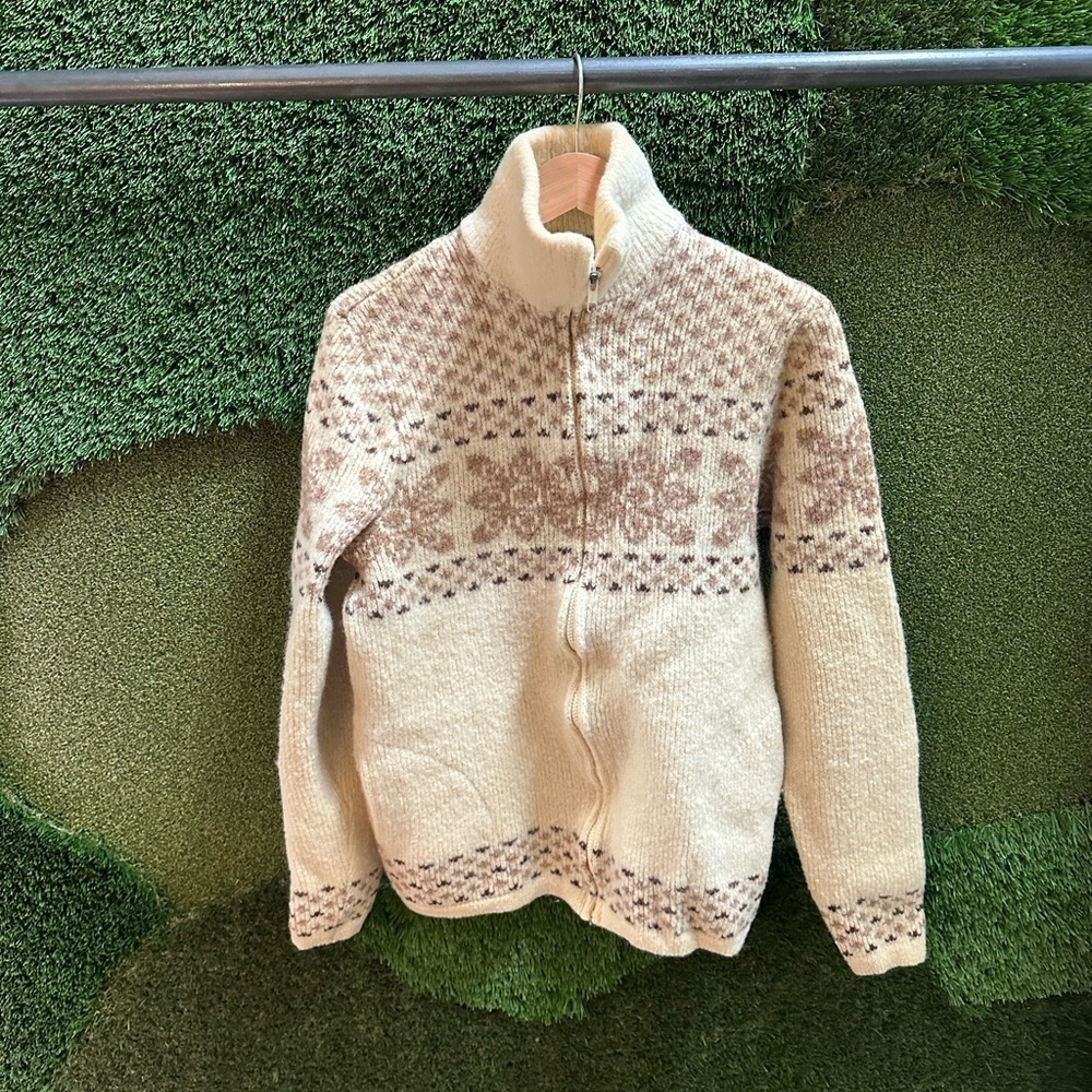 Vintage 1980s Tundra Zip-up Sweater Medium